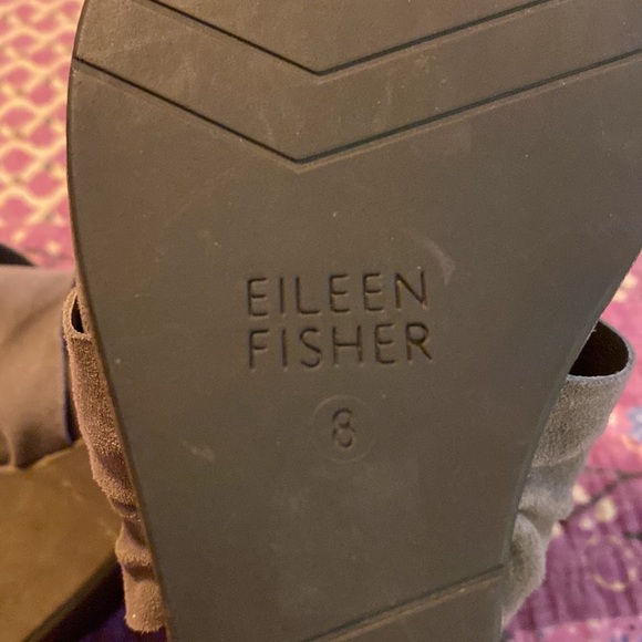 Gorgeous Eileen Fisher gray leather and suede wedges size 8 - Picture 8 of 9